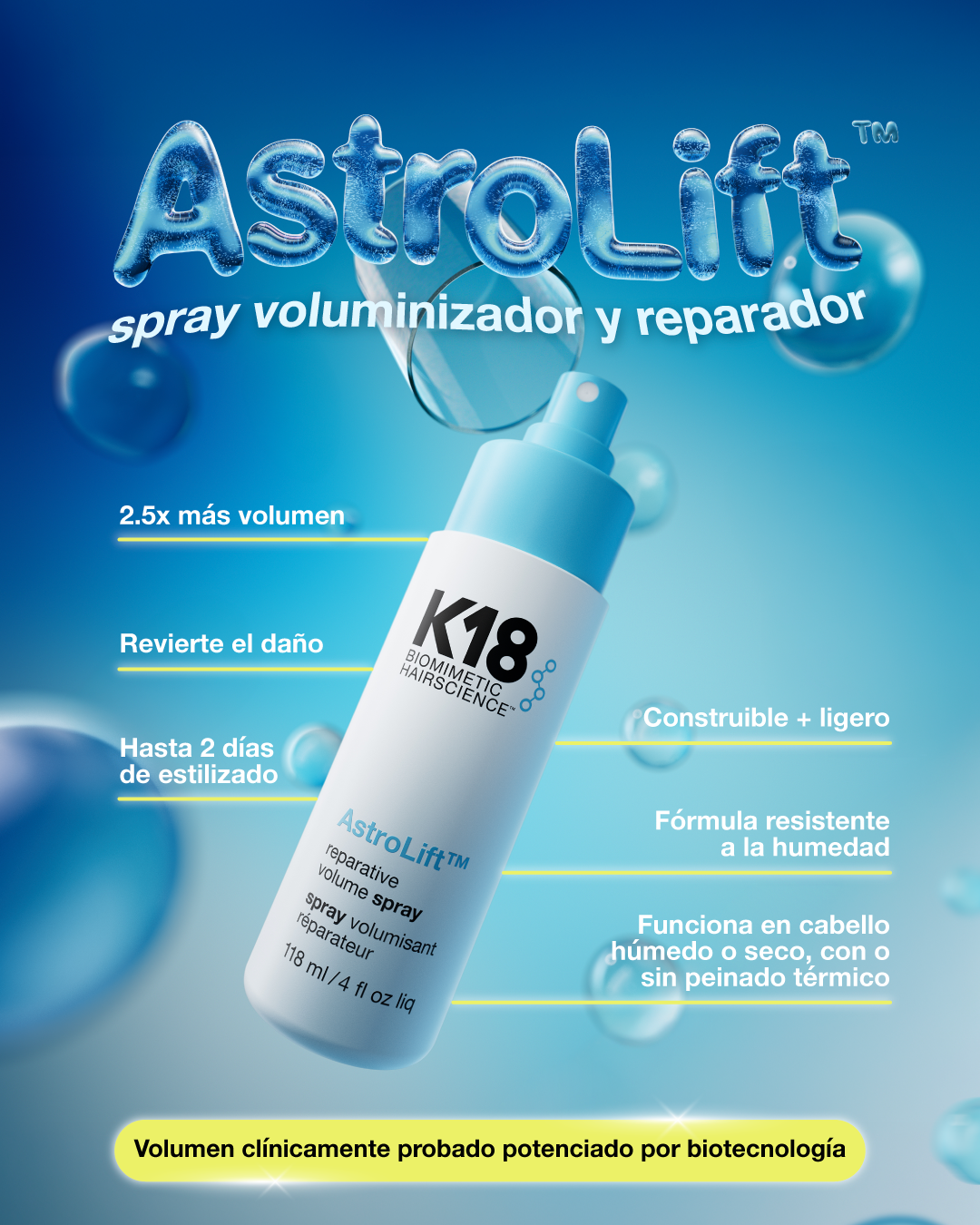 AstroLift™ Spray voluminizador y reparador
